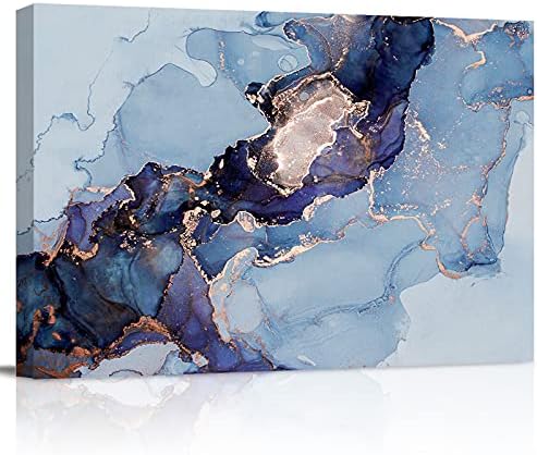 לפגוש 1998 בד אמנות קיר תפאורה שיש מרקם מופשט כחול סגול שמן ציור בד עם עץ מסגרת זהב גליטר מתיז מוכן לתלות לסלון