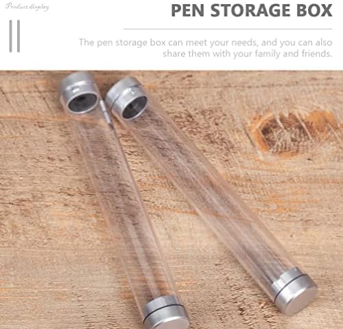 ברור תצוגת מקרה שקוף אקריליק צילינדר צינור עט מקרי קופסות מתנה 6 יחידות פלסטיק ברור צינור שקוף אחסון
