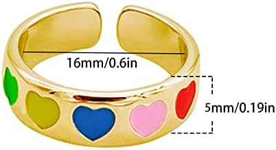 טבעות אופנה לנשים רטרו צבע אהבה טפטוף טבעת שמן אישיות טבעת פתוחה טבעת טבעת כרטיס מתנה