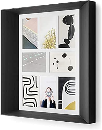 מסגרת תמונה מרובעת זוויתית של אמברה לשולחן העבודה והקיר, מולטי, שחור