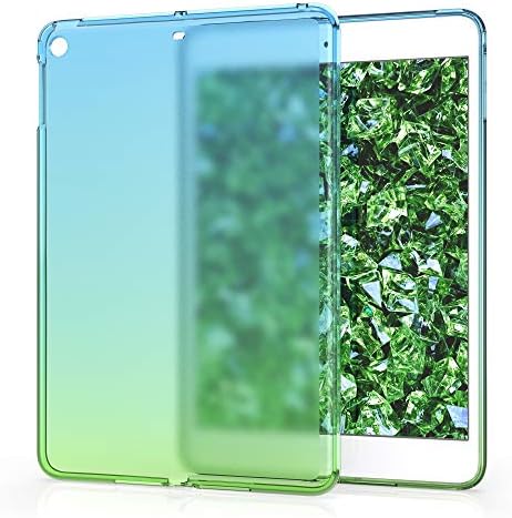 מקרה KWMobile TPU סיליקון תואם ל- Apple iPad Mini 2/iPad mini 3 - מקרה כיסוי מגן גמיש רך - Bicolor כחול/ירוק/שקוף