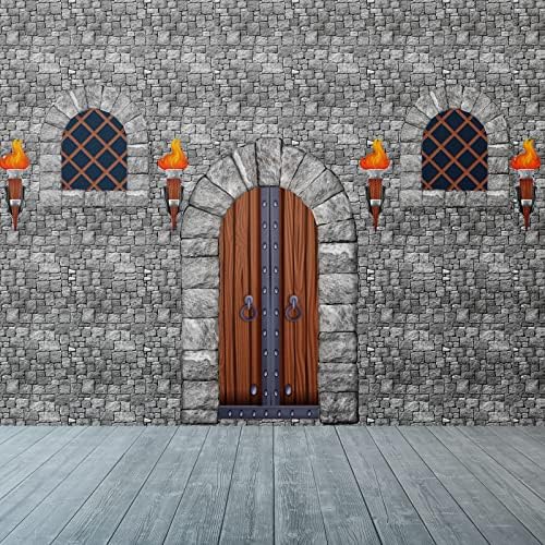 טאובארי 11 חתיכות מימי הביניים מסיבת קישוטי ערכת מימי הביניים סצנת טירה קישוטי סט כולל אבן קיר רקע, דלת,