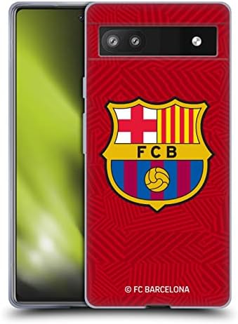 עיצובים של תיק ראש מורשה רשמית FC ברצלונה אדום קרסט ג'ל רך תואם ל- Google Pixel 6A