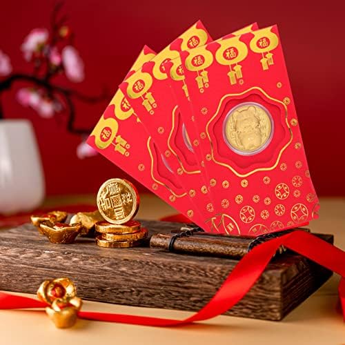 קבילוק סיני חדש שנה אדום מעטפות: זהב מטבע עיצוב 2022 גלגל המזלות נמר שנה מזל הונג באו 10 יחידות