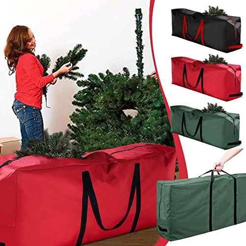 שקית אחסון עץ חג המולד מודוה, שקית אחסון ניידת 1 יחידה שקית אחסון בד אוקספורד גדולה לעץ חג המולד 21 על 15 על 48