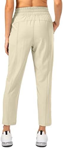 מכנסי גולף קלים לנשים באובלה עם כיסי רוכסן במותניים גבוהות עבודות מסלול מזדמנים מכנסי קרסול לנשים
