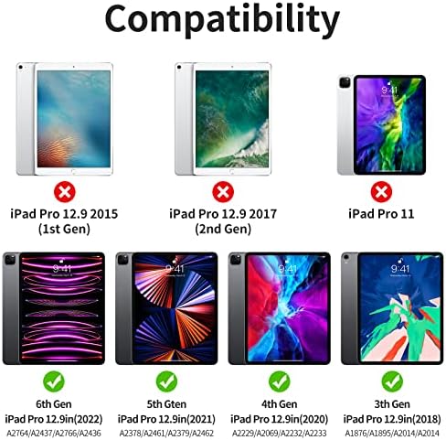 DTH-Panda iPad Pro 12.9 מארז ל -6/5/4/3 המקרה של דור 2022 2021 2020 2018 עור PU עם מחזיק עט, עמדת פוליו