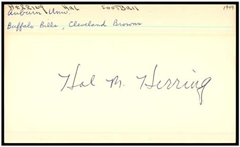 האל הרינג חתם על כרטיס אינדקס 3 על 5 עם חתימה של 1950-52 בראונס 87434 חתימות