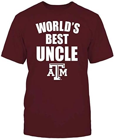 Fanprint Texas A&M Aggies חולצת טריקו - הדוד הטוב ביותר בעולם - מודגש