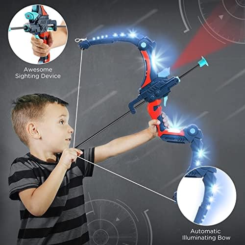 Sainsmart Jr. Bow and Arrows מוגדרים לילדים 8-12 עם 8 חיצים של כוסות יניקה, LED Light Up Archery Set עם 3