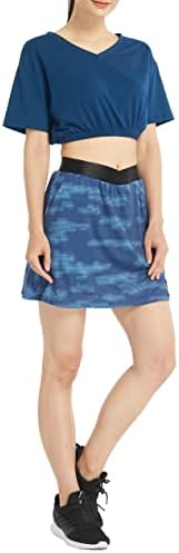 חצאית טניס של אלבון נשים עם כיסים חצאיות גולף קצרות מותניים גבוהות עם מכנסיים קצרים אימון ספורט אימון