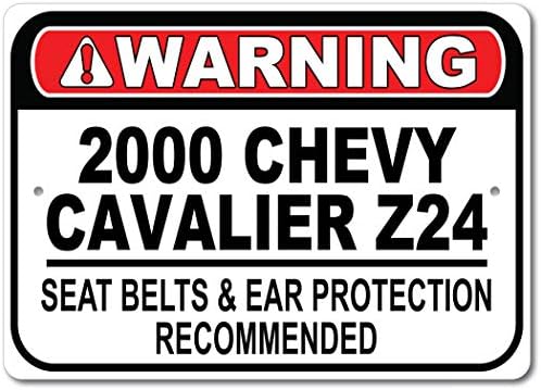 2000 00 שברולט קאבליר Z24 חגורת בטיחות מומלצת שלט רכב מהיר, שלט מוסך מתכת, עיצוב קיר, שלט מכונית GM - 10x14