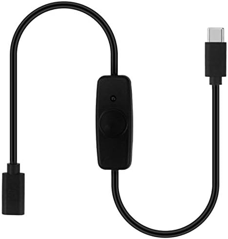מתג הפעלה של Pockety סוג U USB C עם מחוון אור אור זכר עד נקבה USB-C מתג כבל 4B