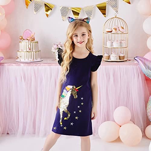 דקסטון ילדות קטנות פעוטות חורף שרוול ארוך שמלות טוטו למסיבת פרחים עבור 2-8 ט