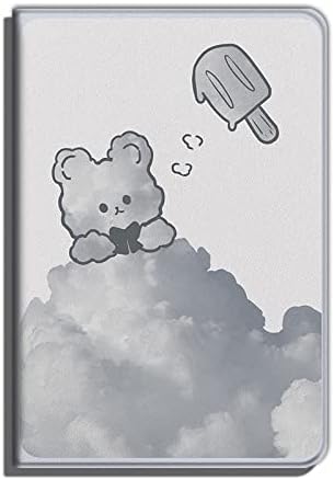 חדש קינדל מקרה-עור מפוצל ספר פוליו מגן שרוול כיסוי אוטומטי שינה/שרות, קריקטורה חמוד ענן דוב