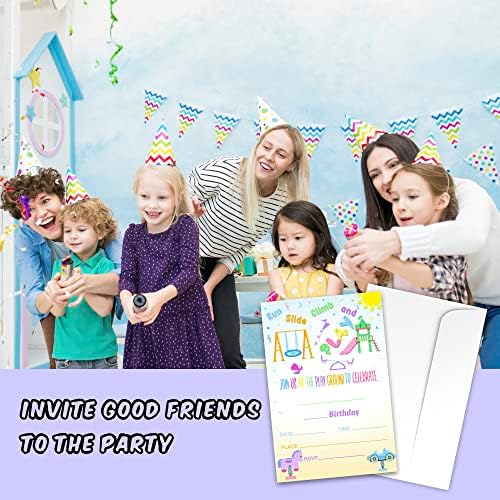 Zodvery מגרש משחקים למסיבת יום הולדת כרטיסי הזמנות - שקופית ונדנדה ציוד למסיבות חיצוניות לילדים,