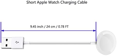 2 חבילות מטען שעון קצר תואם למטען Apple Watch, כבל טעינה מגנטית לסדרת IWatch סדרה 8/7/6/SE/5/4/3/2/1,