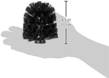 חלופי אקסנטיה מברשת אסלה מברשת ראש החלפת אביזרי מברשת ומחזיק, אביזר אמבטיה עם חוט, פלסטיק, שחור, 8.5 x 8.5