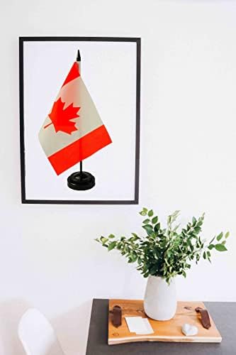סט דגל דיפלומט קנדה - דגל שולחן קנדה, דגל שולחן קנדי, דגל משרד, קישוט שולחן, 8 x 5.5 אינץ ' - צבע חי ועמיד