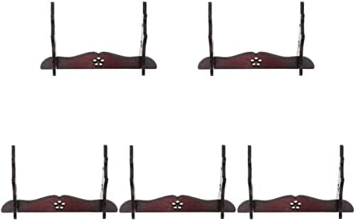 קבילוק מדף סוגר 5 יחידות סוגר חרבות ארגונית כפול עץ עבור שולחן שתי קומות תצוגת אחסון דקורטיבי