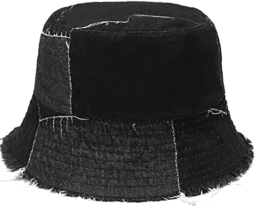 Xyiyi יוניסקס ג'ינס שטוף כובע דלי כותנה כובע שמש וינטג