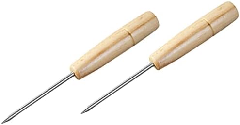 Upkoch כלי יד כלי יד כלים ידניים כלים יפניים 2 יחידות מפלדת נירוסטה קוטב קרח עם כלי פיקת ידית מעץ לשבירת