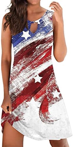 שמלות לבוש מיאשוי לנשים יום העצמאות לנשים אמריקאי 4 ביולי מודפס שמלת קיץ בוהו לשמלות קיץ