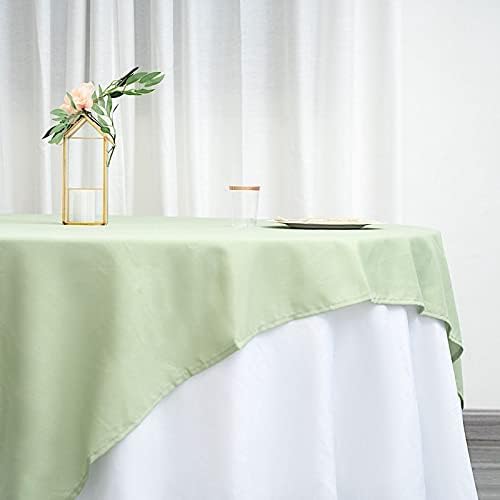 Balsacircle 70x70 אינץ 'מרווה ירוקה פוליאסטר מרובעת שולחן שולחן מצעי שולחן למסיבות לחתונה אירועי