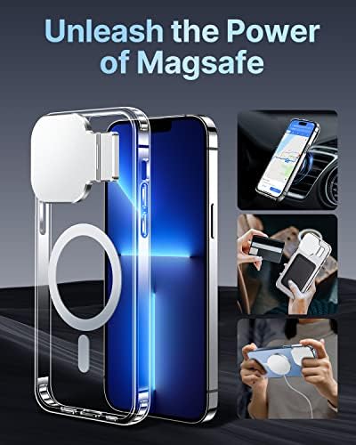 Silverback לאייפון 13 Pro Max Case עם Stand, מארז תואם Magsafe עם כיסוי מצלמה מובנה, טלפון מגנטי מארז אבק אבק