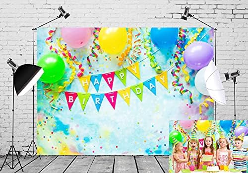 בד בלקו 7 על 5 רגל רקע יום הולדת שמח מסיבת יום הולדת קישוטי פנים יום הולדת באנר ובלונים צבעוניים אספקת