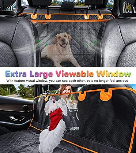 כיסויי מושב לכלבים עם חלון חזותי רשת נתיק עמיד למים כיסוי מושב לרכב לכלבים ללא החלקה כיסוי מושב ספסל