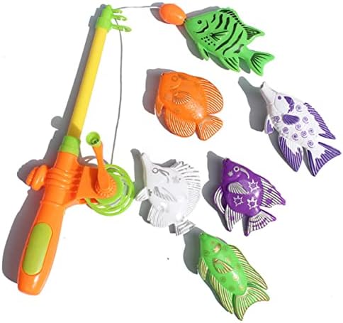 AEIOFU 7 יחידות צעצועים לאמבט דיג מהנה וצעצועי אמבט דיג חמודים צעצועי דיג מגנטיים צעצועי דיג מגנטיים