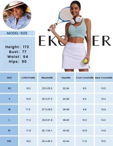 ביצועים פעילים לנשים Ekouaer Skort Skort חצאית קלה להפעלת ספורט אימון גולף טניס