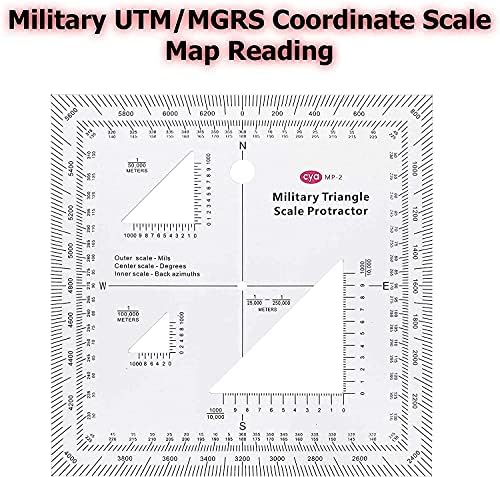 גוזל צבאי UTM/MGRS מתאם קריאה מפות בקנה מידה וניווט קרקעות סולם מפות טופוגרפיות, קוראי רשת ורשת מתאם