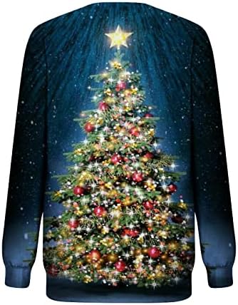 סוודרים לחג המולד לנשים צמרות מסיבות רופפות מגוון ניאון LED LED עץ עץ טריק