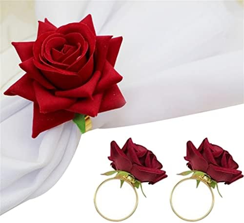 DHDM 10 יחידות צורת אדום צורה אדומה אבזם מפית מפית טבעת לחתונה מסיבת חתונה שולחן שולחן תפאורה