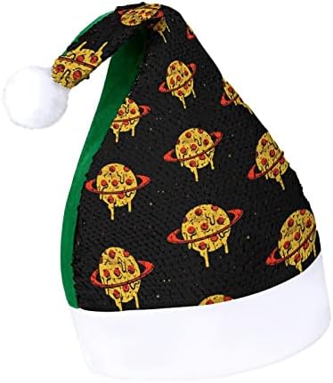 פיצה כוכב מצחיק חג המולד כובע נצנצים סנטה קלאוס כובעי גברים נשים חג המולד מסיבת חג קישוטים