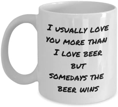 בדרך כלל אני אוהב אותך יותר מספל בירה/ספל בירה מצחיק/אני אוהב כוס קפה בירה