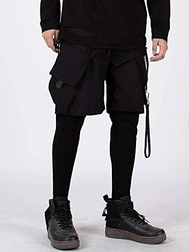 רחוב Mokewen's Street Wear Techwear Cyberpunk קרסול קרסול מזדמן מכנסי הרמון של מטען עם כיס