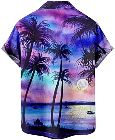 אסקלי הוואי חולצה לגברים, גברים של פרחוני הוואי חולצה מזדמן כפתור למטה קצר שרוול אלוהה חוף חולצות