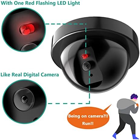 מצלמת כיפת אבטחה מזויפת של וואלי דמה מצלמת כיפת טלוויזיה במעגל סגור עם נורית LED אדומה מהבהבת