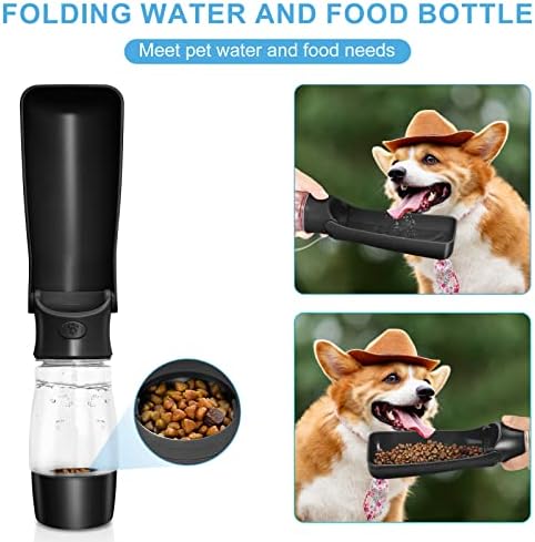 בקבוק מי כלבים של קומטנים - דליפת הוכחת דליפה מתקן מים ניידים עם מיכל מזון לשתייה להליכה חיצונית, נסיעות, טיולים