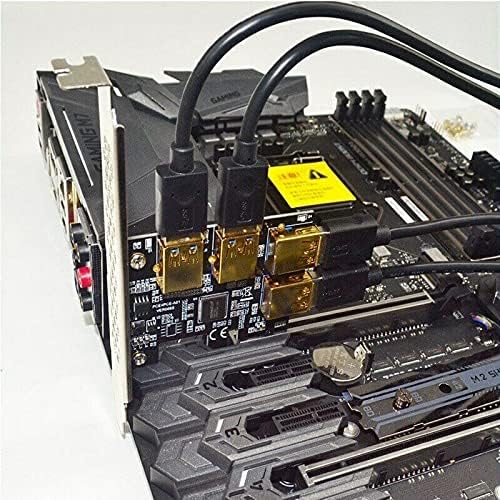 מחברים 4 יציאות PCIE RISER מתאם לוח PCI-E 1X עד 4 USB 3.0 PCI-E RABBET GPU Riser Extender Ethereum eth/monero