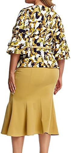 שמלת החלקה של MIDI לנשים 2023 אופנה לנשים על חצי שרוול אורך פלוס שמלת הדפס בגודל שמלה רופפת עבור