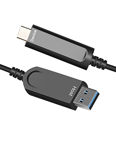 DWLCWY סיבים אופטיים USB A ל- USB C כבל, כבל USB 3.1 מהיר של 10 ג'יגה -ביט לשנייה ל- VR, מצלמת רשת וכו '