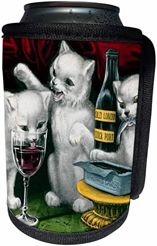 תמונת 3 של ציור של שלושה חתולים שיכורים לוגמים מאלכוהול - יכול לעטוף בקבוקים קיר יותר