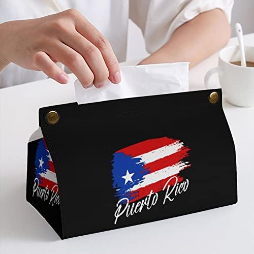 וינטג 'פוארטו ריקו דגל קופסת רקמות כיסוי מארגן נייר פנים מארגן מחזיק מפיות מפיות שולחן עבודה דקורטיבי