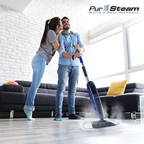 Pursteam Steam Mop Lanerer, Mops Steam לניקוי רצפות - עץ קשה/אריחים/ויניל/שטיח/שיש - מנקה קיטור למטבח,