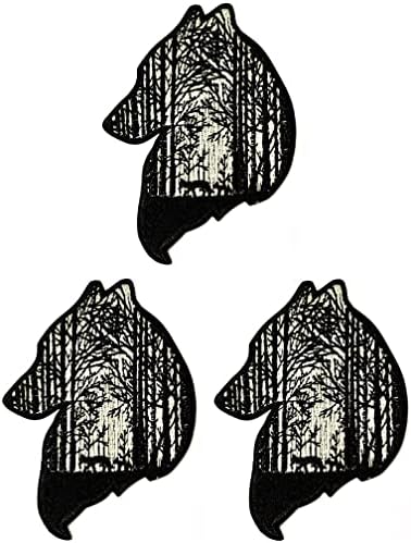 Kleenplus 3PCs. וולף טלאי חיה טבעית בודד ראש זאב ברזל קריקטורה ברזל על טלאי אפליקציה רקומה תפור על טלאי