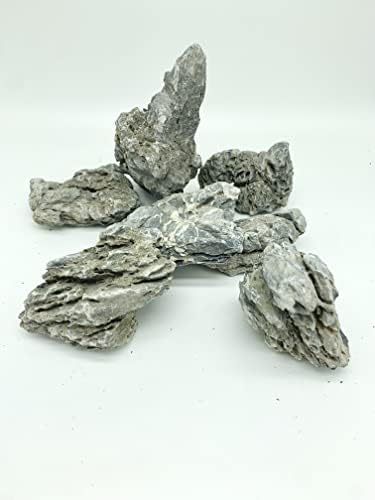 אבן הר סלע סיריו טבעית בגודל 25 פאונד לאקווריומים, אקווסקייפ, טרריומים וויווריומים, אפור